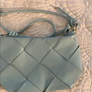 Sondra Robert’s Squared Elegant light Blue Woven Women's Bag